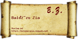 Balázs Zia névjegykártya